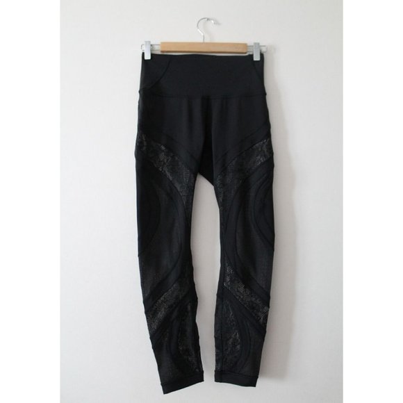 Lululemon Wunder Under High-Rise Tight 25" Black Lace Size 6 - Picture 4 of 8